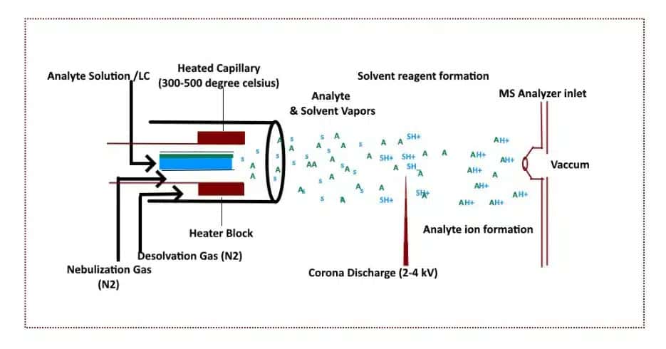 Schematic of atmospheric-pressure chemical ionization